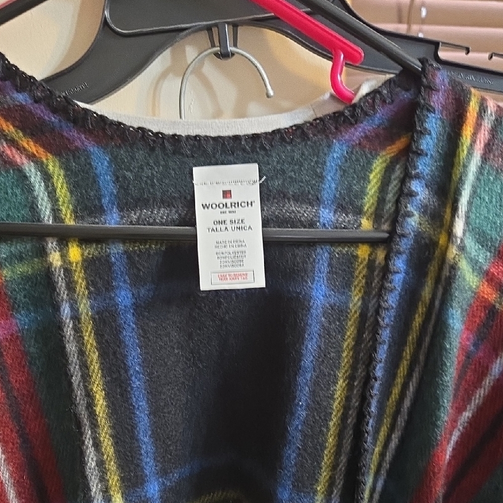 Woolrich Vibrant Plaid Poncho